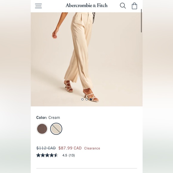 NWOT Abercrombie and Fitch Brown Silk Tailored Pants SIZE SM - Picture 8 of 8